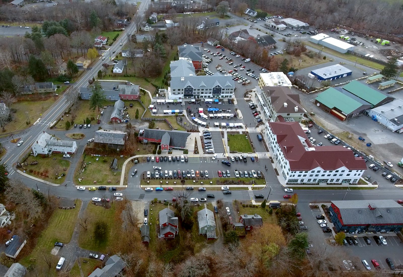 The Mill District aerial - North Square visible.